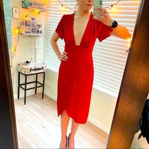 Express | Deep V Neck Asymmetrical Dress | 2